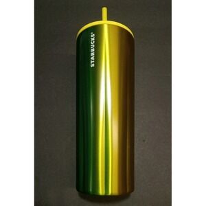Starbucks Summer 2022 Green/Yellow Puffy Stainless-Steel 24 Oz. Tumbler